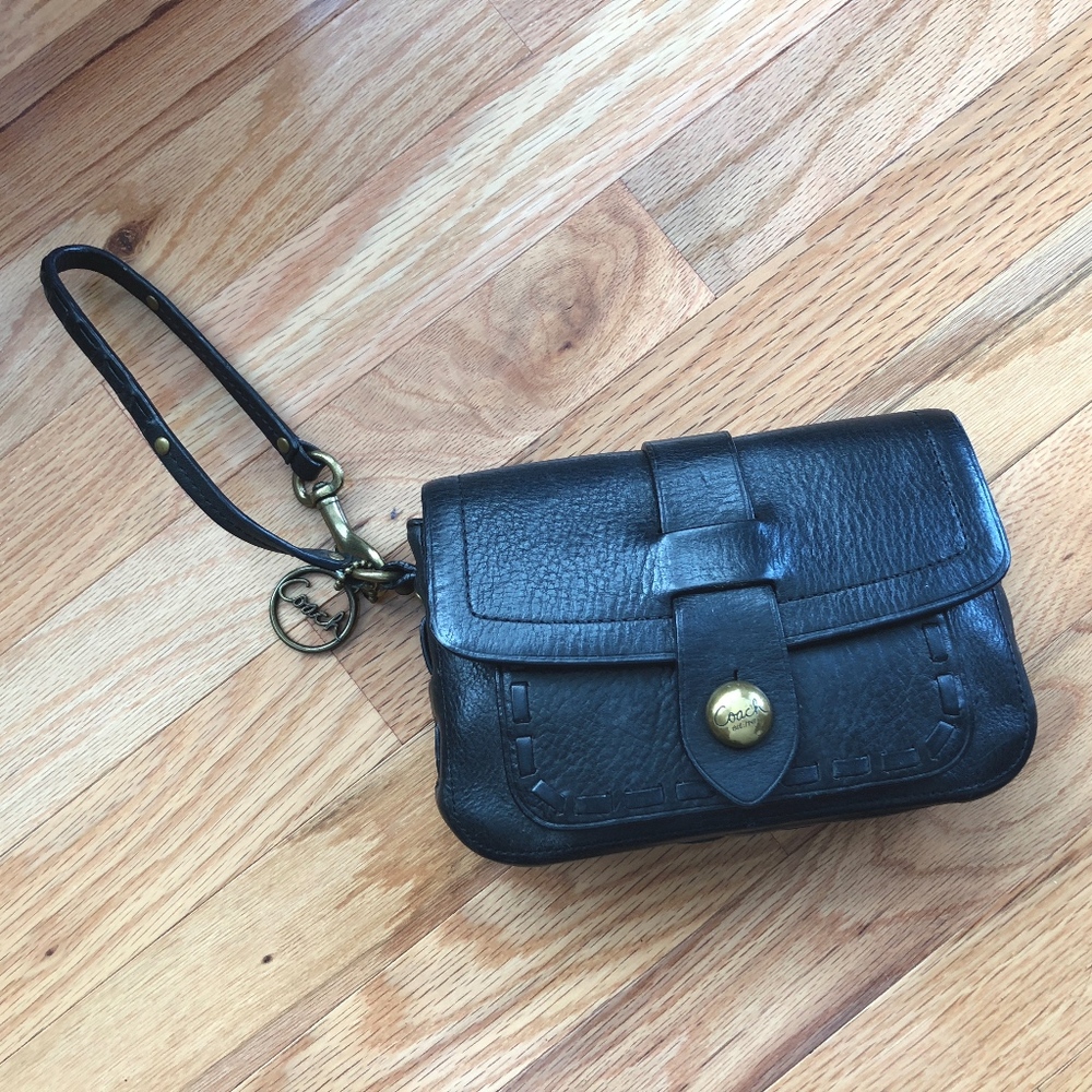 Legacy Thompson Black Leather Wristlet RARE!
